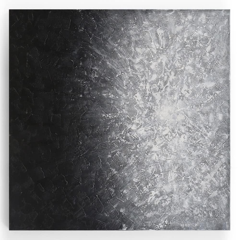 ZURI Lunar Tranquillity Modern Hand Painted Canvas Abstract Art - 60" x 60"