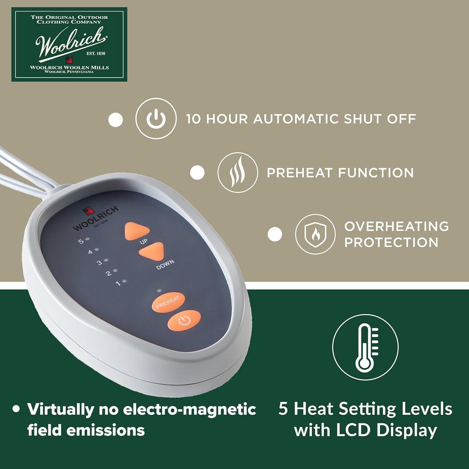 Woolrich Woolrich Electric Heated Sherpa White Mattress Pad Twin XL