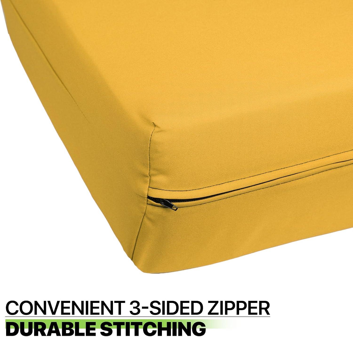 Solid Futon Cover Slipcover Fit 6"- 8" Futon Mattresses Yellow, Full Size 54x75 Inch