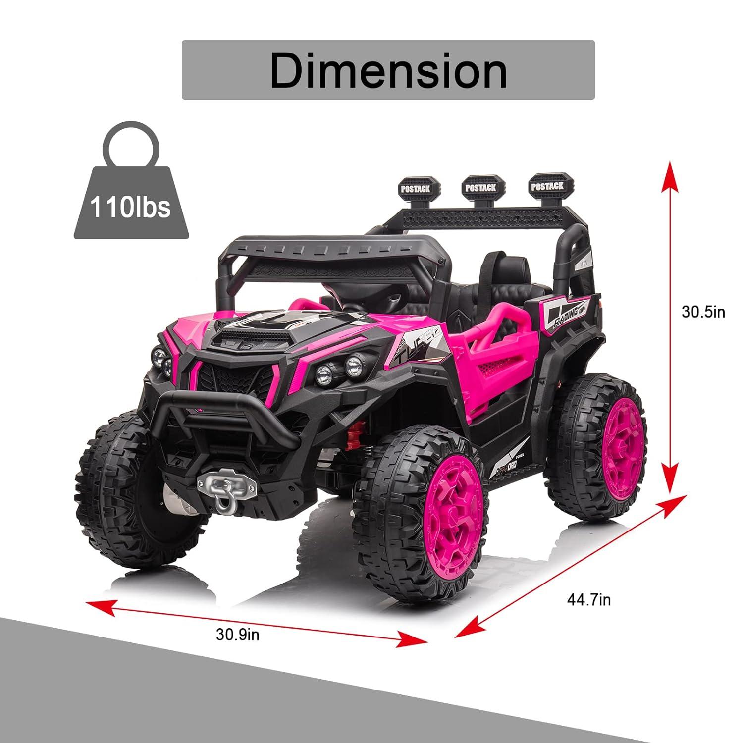 Anrli 24V 4WD Kids Electric UTV w/ Remote Control, Large Seat & 3 Speeds (Ages 3-8)