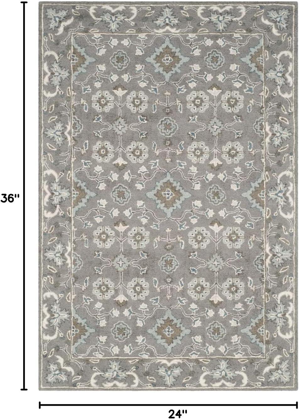 Blossom BLM218 Hand Tufted Area Rug - Grey - 5'x8' - Safavieh.