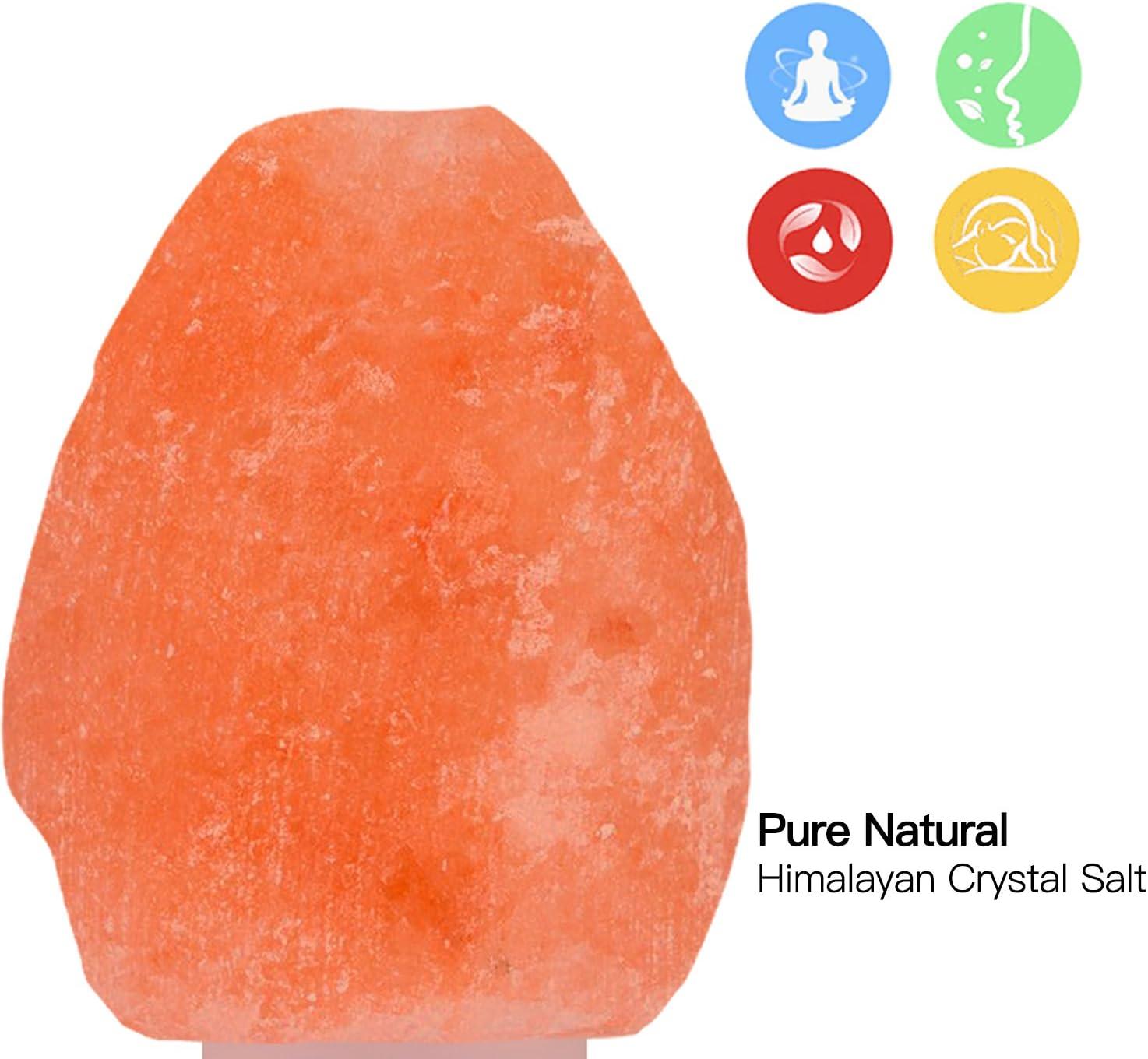 Betus Natural Crystal Himalayan Salt Wall Lamp - Air Purifying Night Light - 360° Rotatable Plug 7W Bulb - Cylindrical