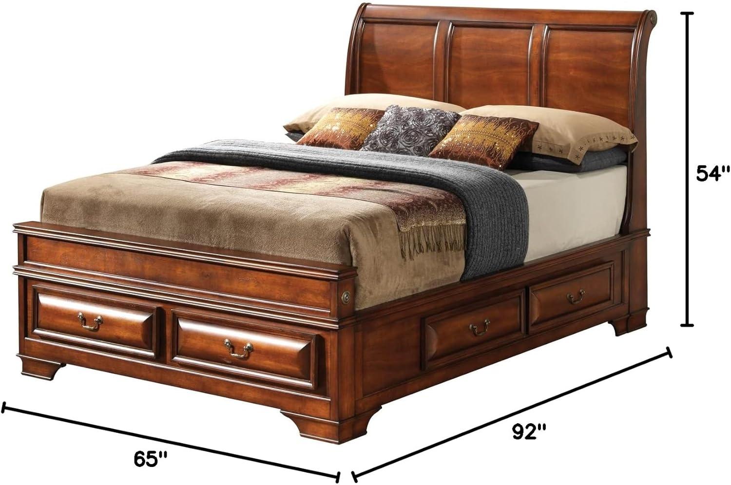 Glory Furniture LaVita Queen Storage Bed in Oak