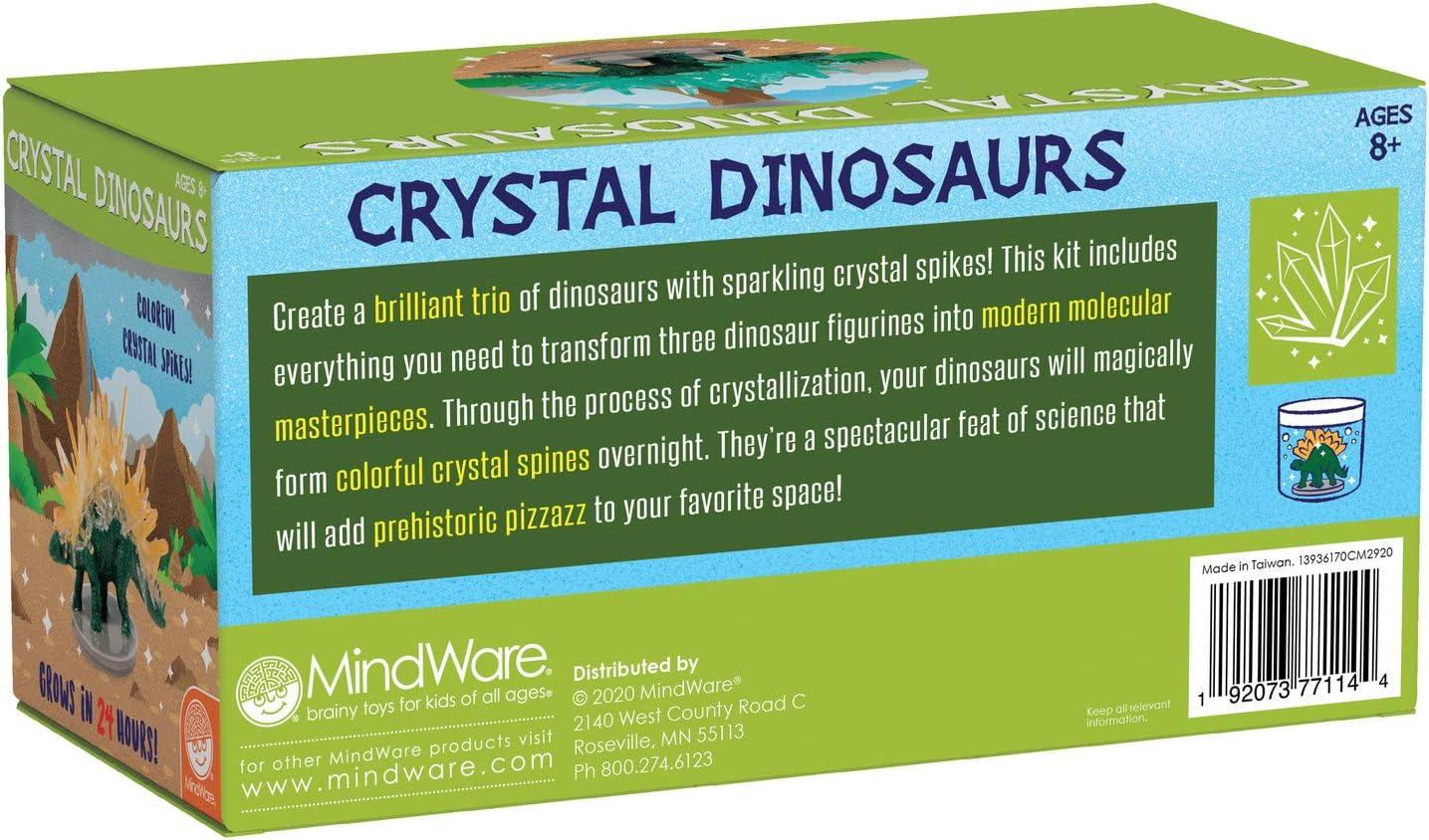 Colorful Crystal Growing Dinosaur Figurine Set - 3 Pack