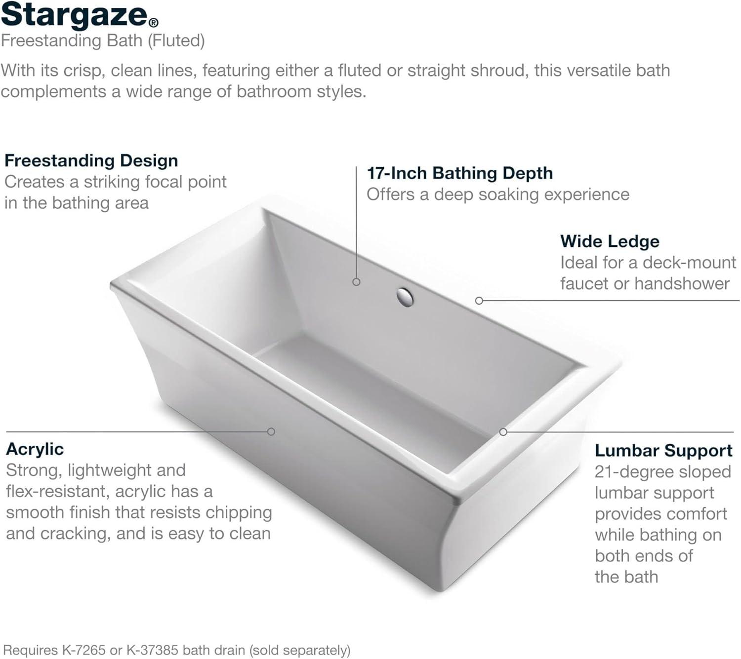 White Acrylic Freestanding Bath with Fluted Shroud