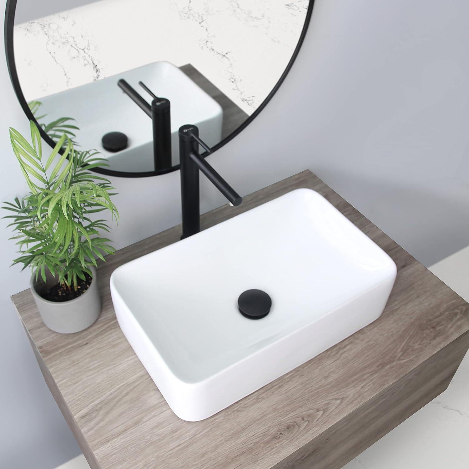 STYLISH Lavish 19"L White Rectangular Vessel Sink