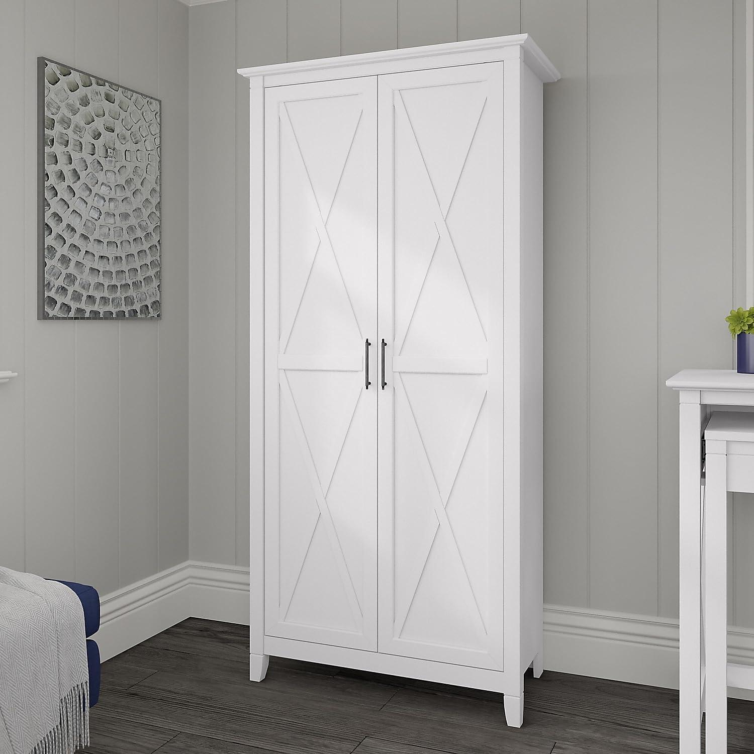 Key West Tall Storage Cabinet with Doors in Pure White Oak - Engineered Wood