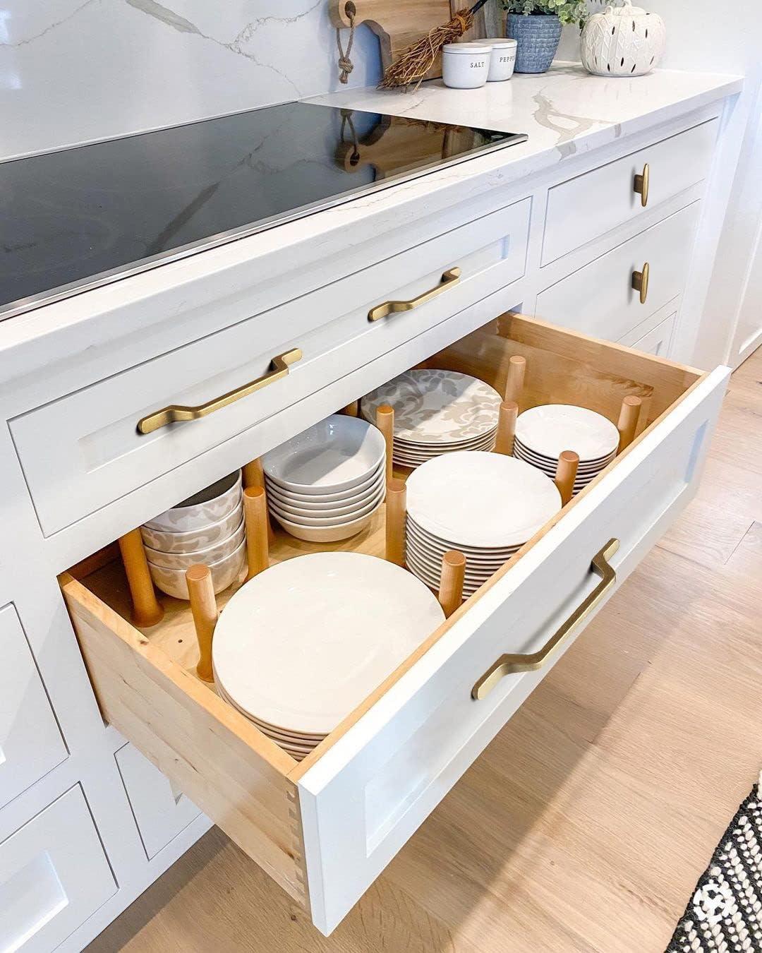 Goo-Ki 6 Pack 5" Hole Center Antique Bonze Cabinet Pulls - Antique Brass Drawer Pull for Dresser Cupboard , Vintage Bronze Bar Handles Kitchen Hardware for Bathroom Closet Wardrobe ,1751-GT-128