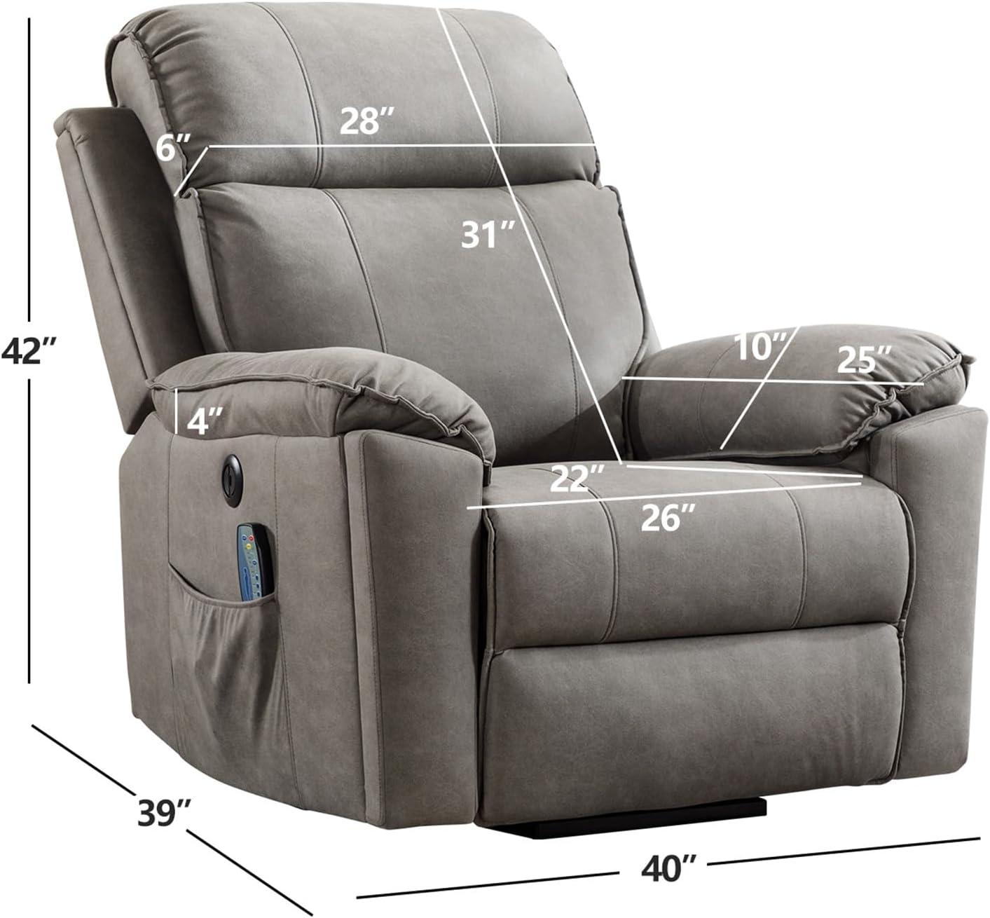 Phoenix Home Large Power Lift Recliner with Massage and Heat for Elderly, Heavy Duty & Safety Motion Reclining Mechanism, Ergonomic Electric Wider Chair with USB Port, 2 Hidden Cup Holders, Brown2