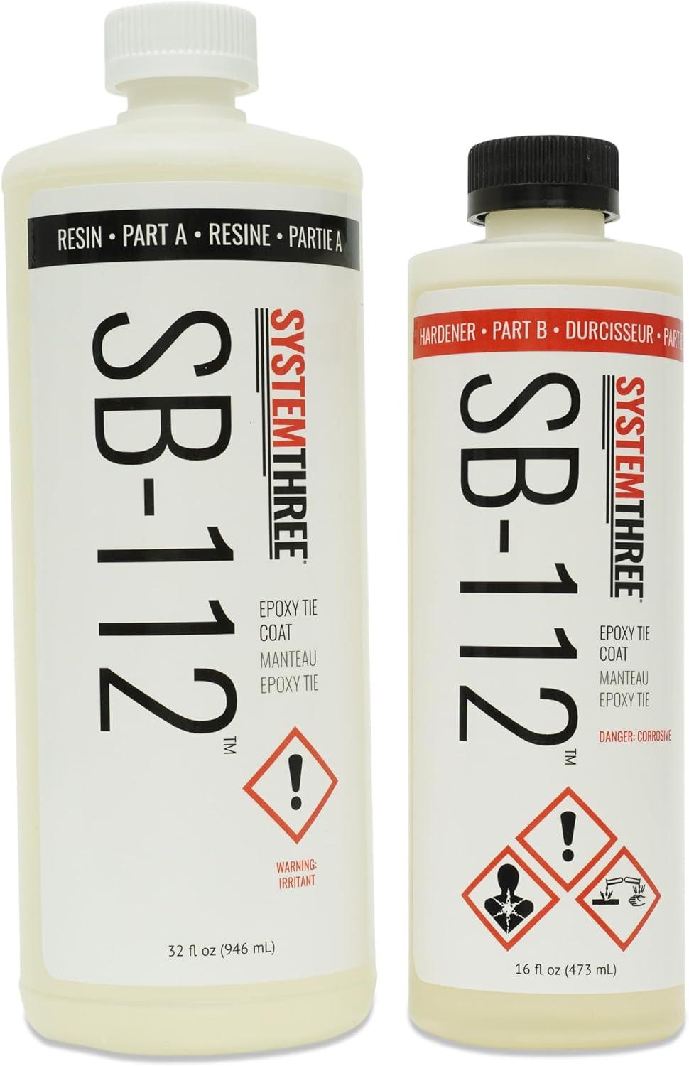 SB-112 Clear UV-Resistant Epoxy Tie Coat Kit, 1.5 Quart