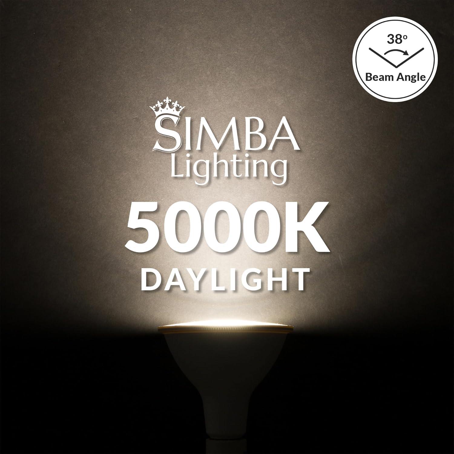 Simba Lighting LED PAR38 18W 38 Spotlight ETL Listed 180W Replacement Bulbs 120V Dimmable E26 5000K Daylight 2-Pack