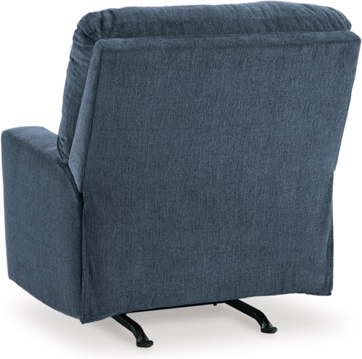 Navy Blue Polyester Contemporary Recliner Chair