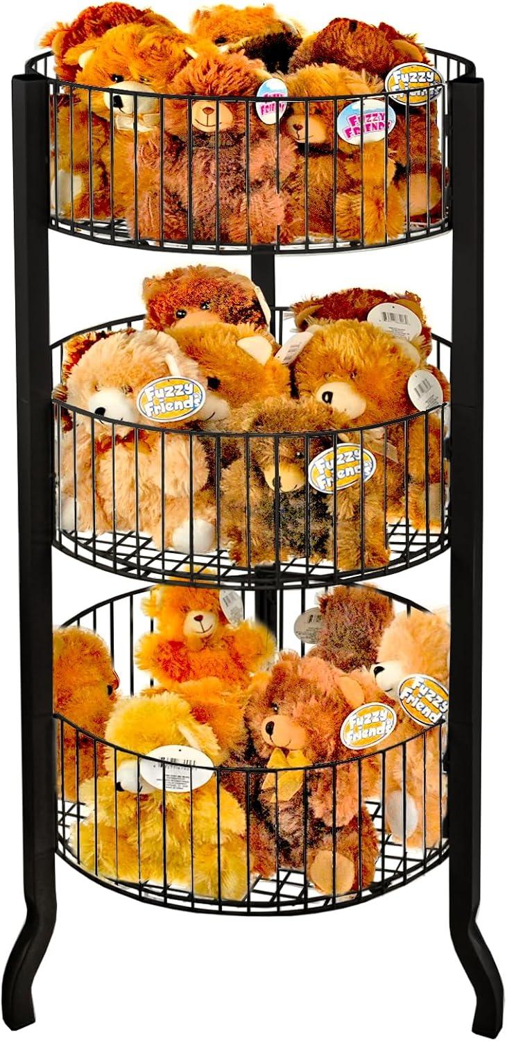 Azar Displays Three-Tiered Large Black Wire Bin