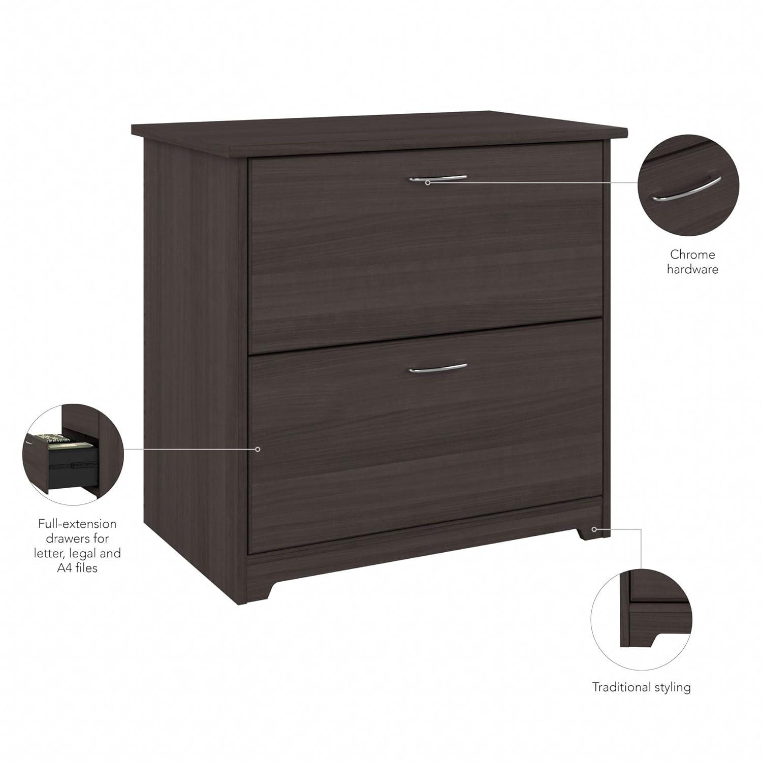 Cabot Modern 2 Drawer Lateral File Cabinet in Heather Gray
