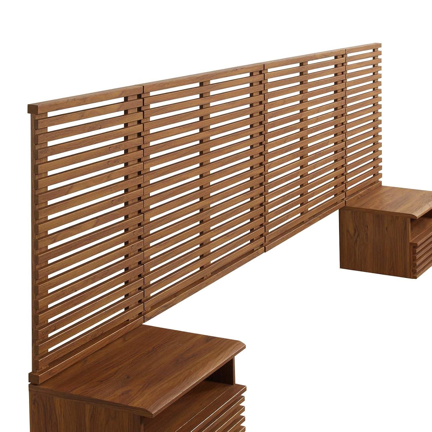 Modway Modway Render Wall Mount King Headboard and Modern Nightstands