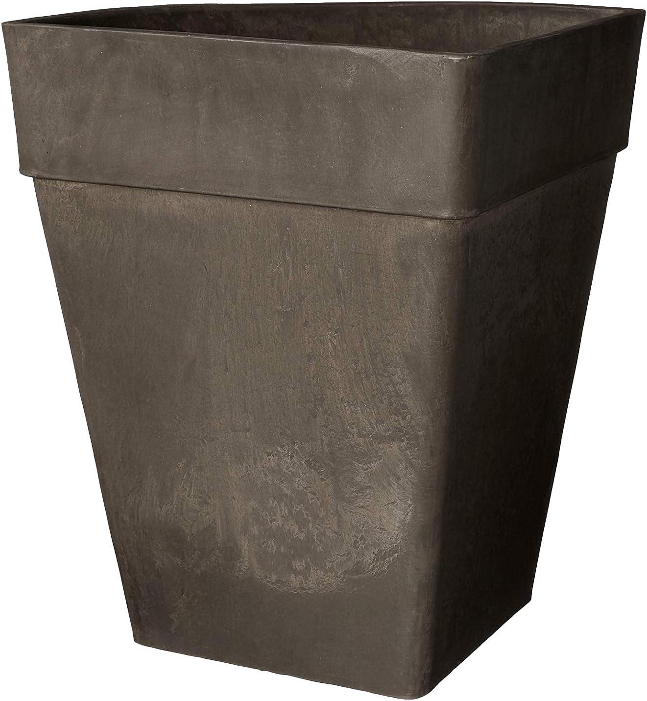 Large Dark Charcoal Recycled Plastic Corner Planter Pot