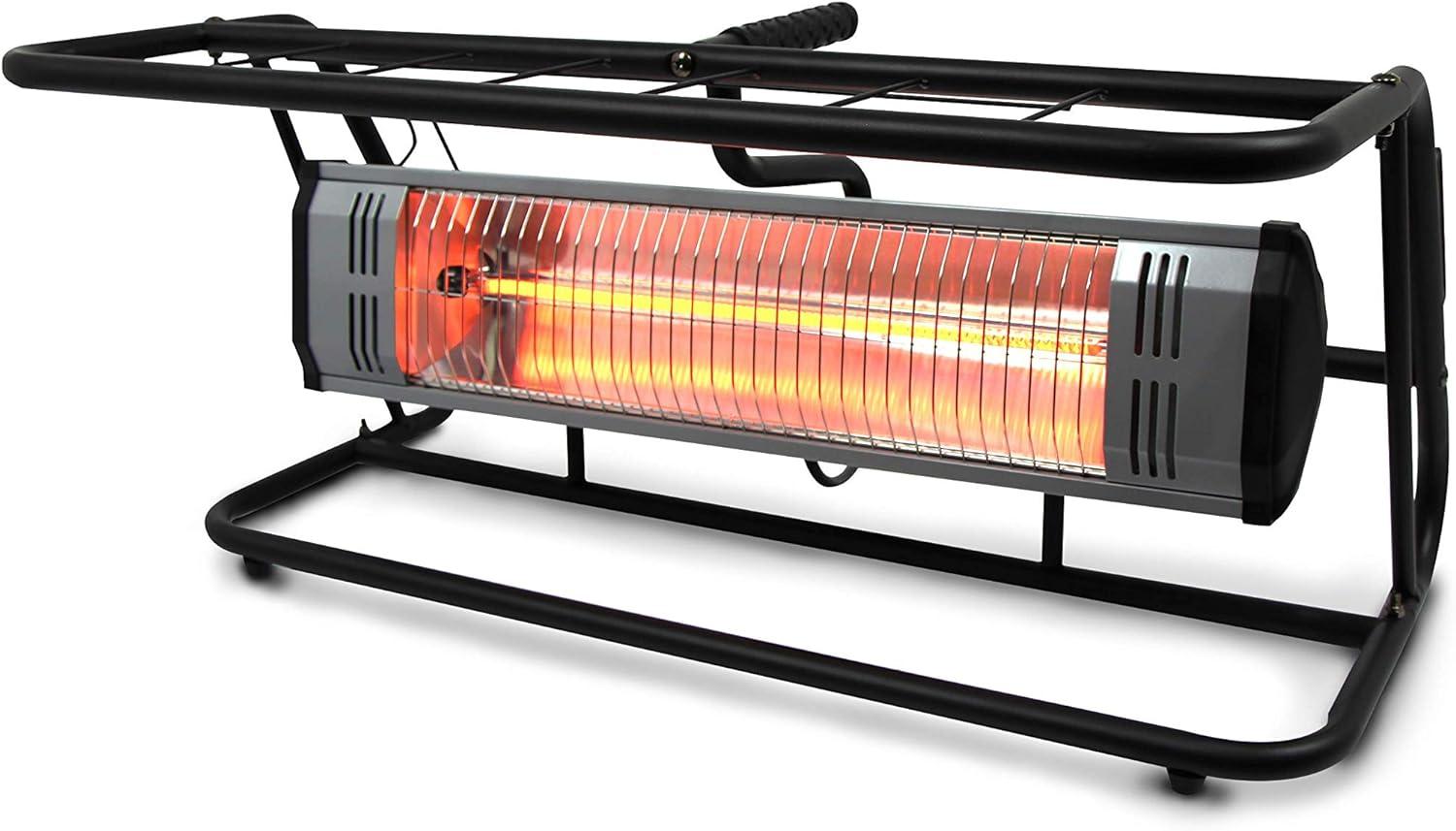 Black Infrared Electric Heater with Roll Cage