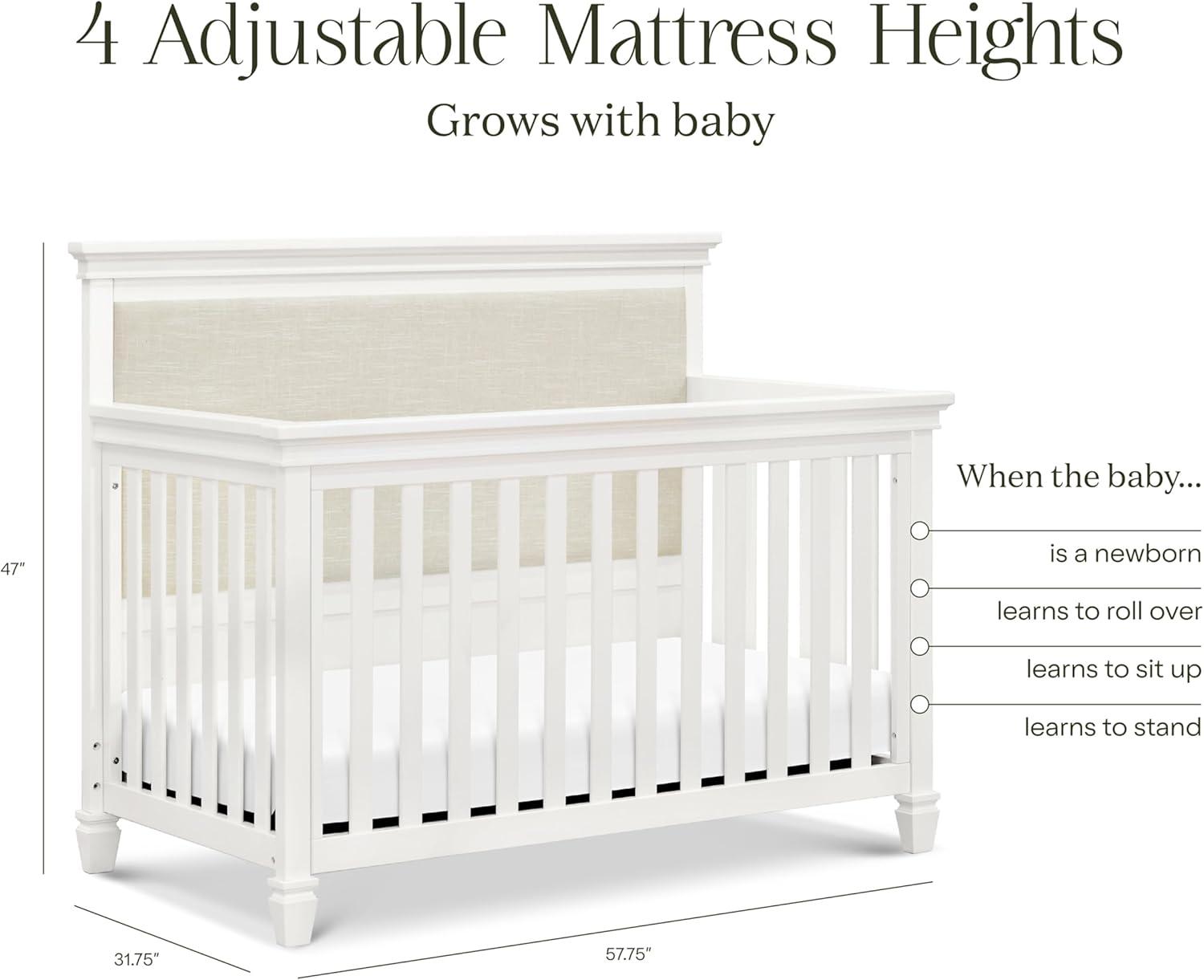 Darlington 4-in-1 Convertible Upholstered Crib