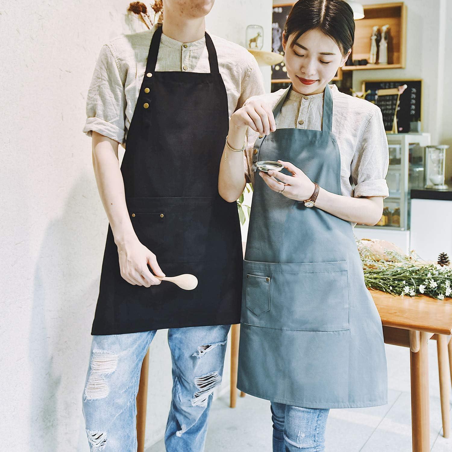 MORNITE Art Aprons for Painting Pottery Ceramics, Mens Women Kitchen Cooking Aprons Waterproof Green