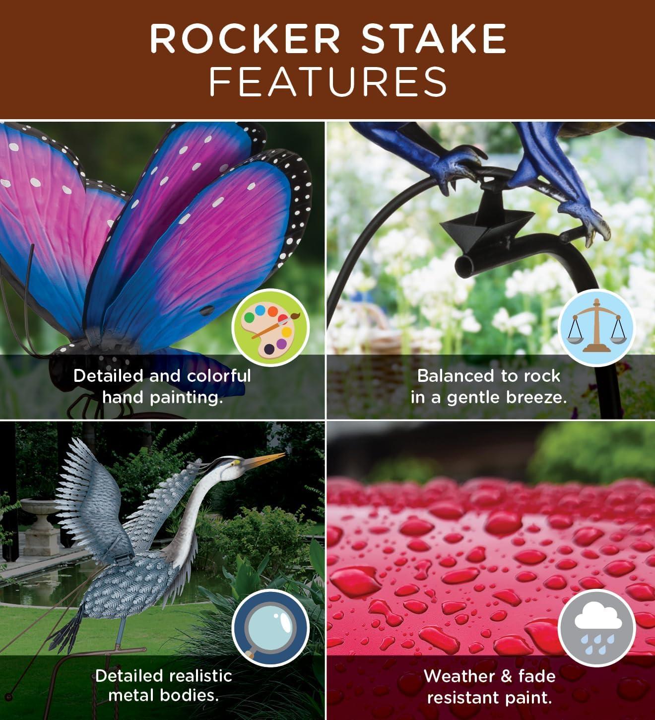 Regal Art & Gift Rocker Hummingbird Stake - Ruby Throated