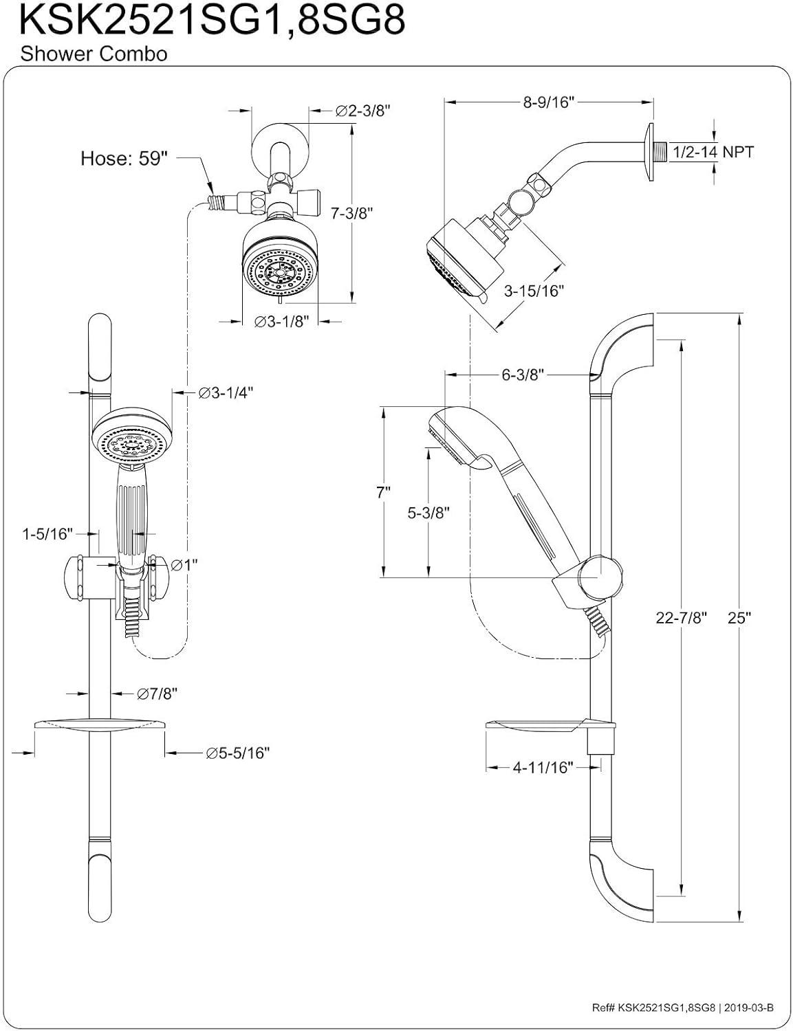 Chrome Adjustable Multi-head Shower System with Slide Bar