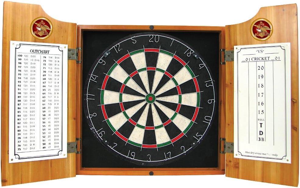 Budweiser Medium Wood Dartboard Cabinet Set with Darts