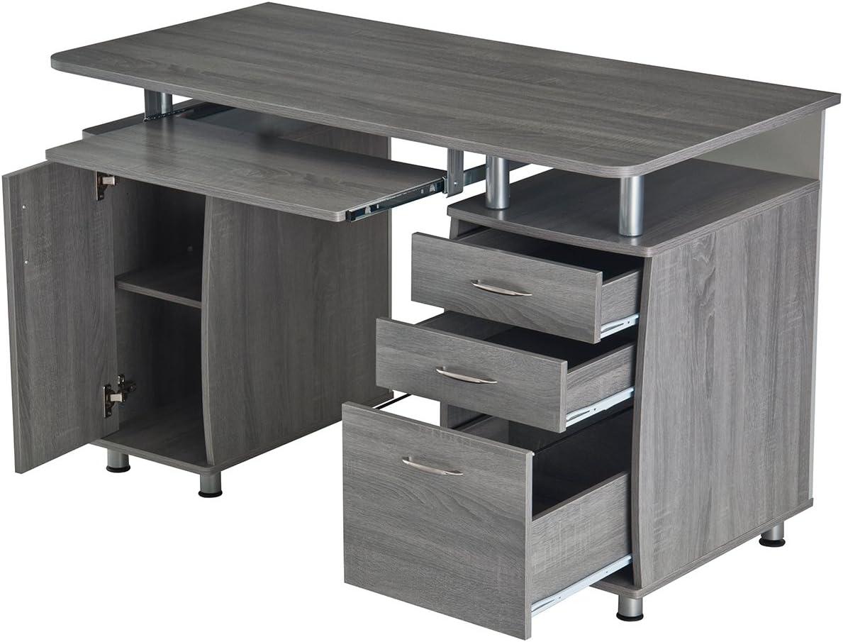 Complete Workstation Computer Desk with Storage, Keyboard Tray - Techni Mobili