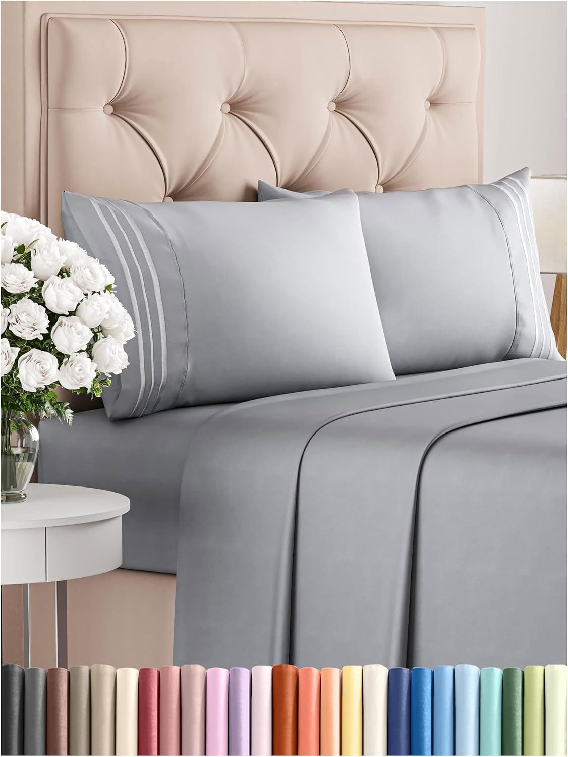 CGK Linens 4 Piece Sheet Set Premium Cooling, Soft & Wrinkle Free Sheet Set