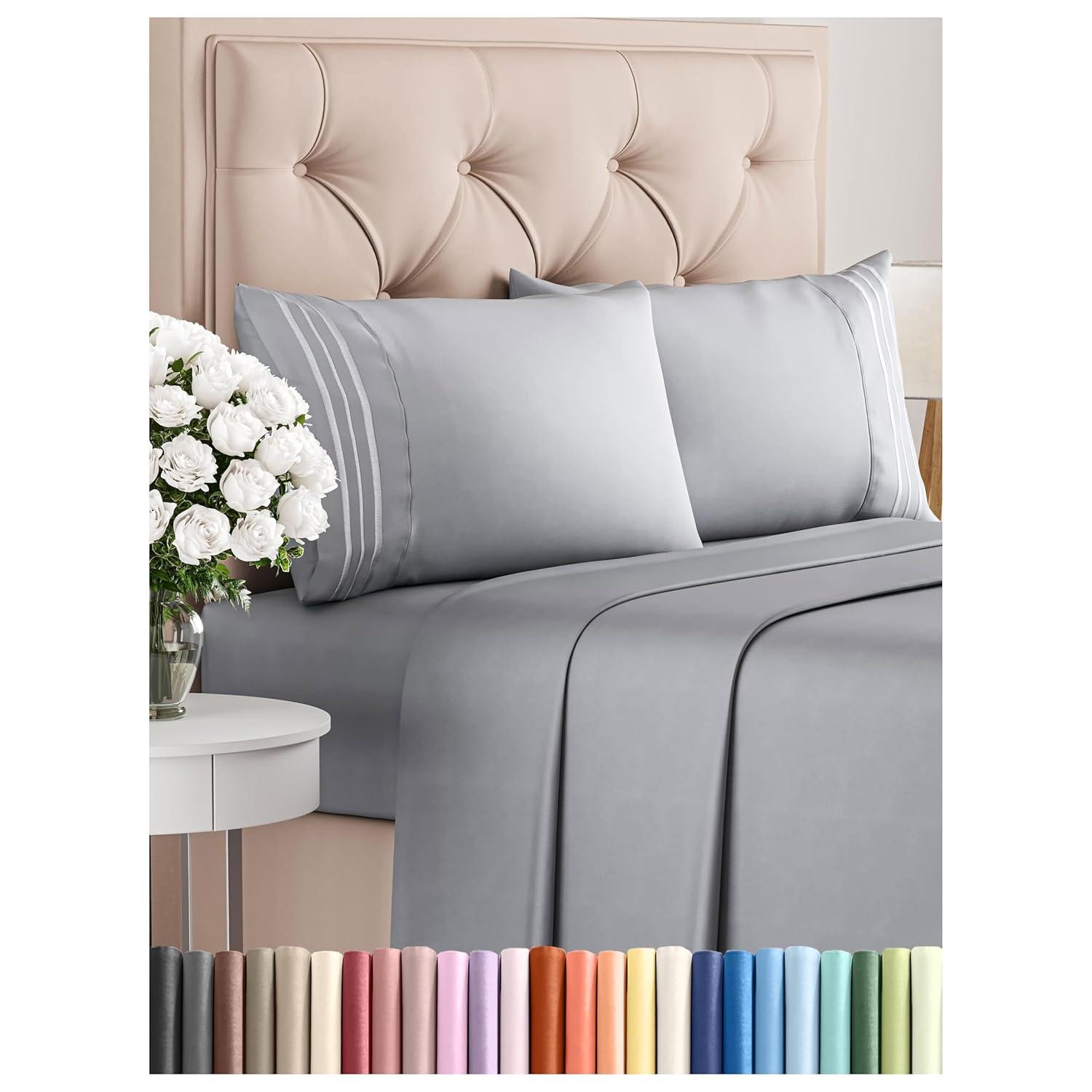CGK Linens 4 Piece Sheet Set Premium Cooling, Soft & Wrinkle Free Sheet Set
