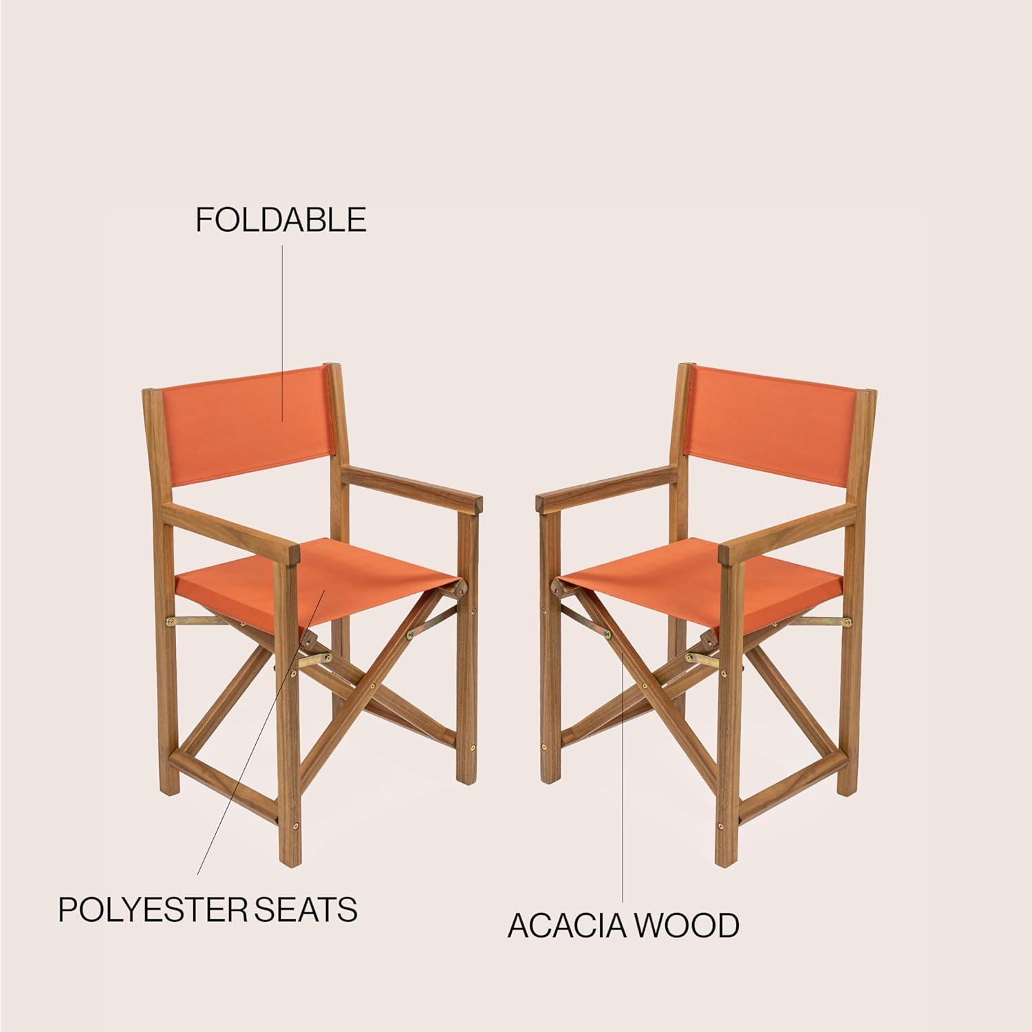 Cukor Classic Vintage Outdoor Acacia Wood Folding Director Chair with Canvas Seat- JONATHAN Y