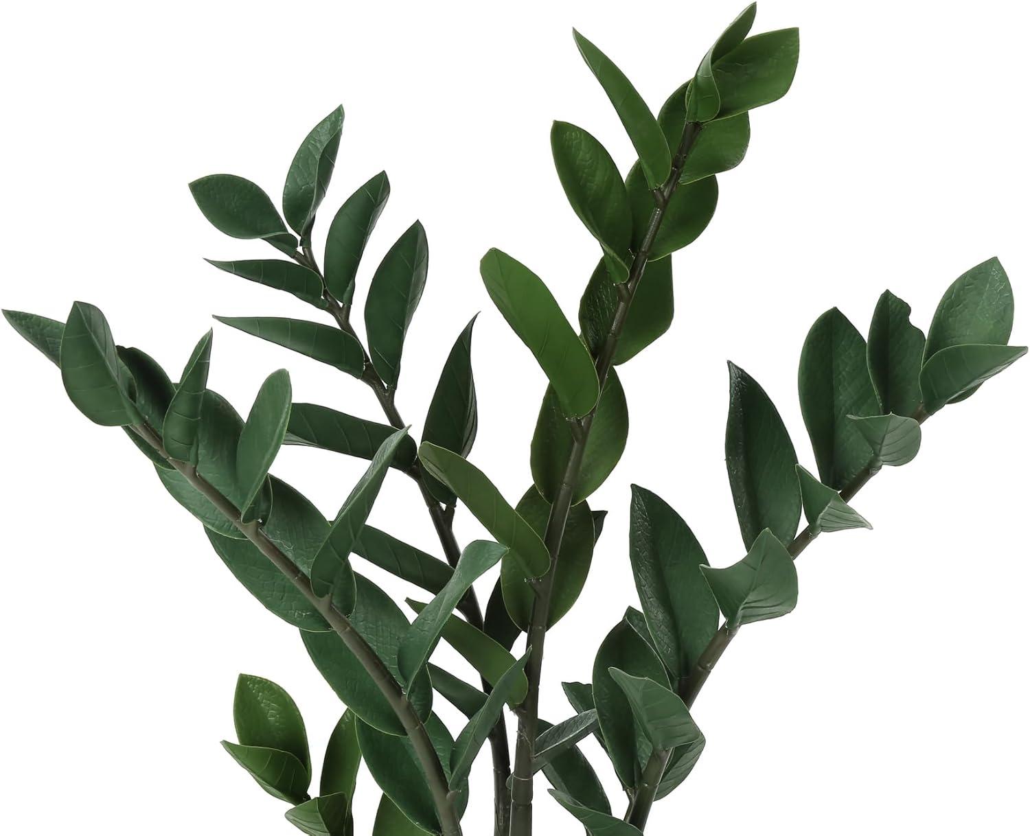 Monarch Specialties Artificial Plant 29 inch Tall Zz Tree Indoor Faux Fake Floor Greenery Potted Real Touch Decorative Green Leaves Black Pot