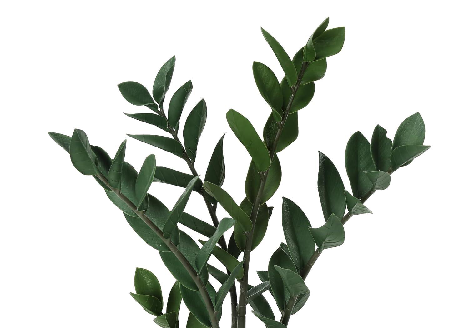 Monarch Specialties Artificial Plant 29 inch Tall Zz Tree Indoor Faux Fake Floor Greenery Potted Real Touch Decorative Green Leaves Black Pot