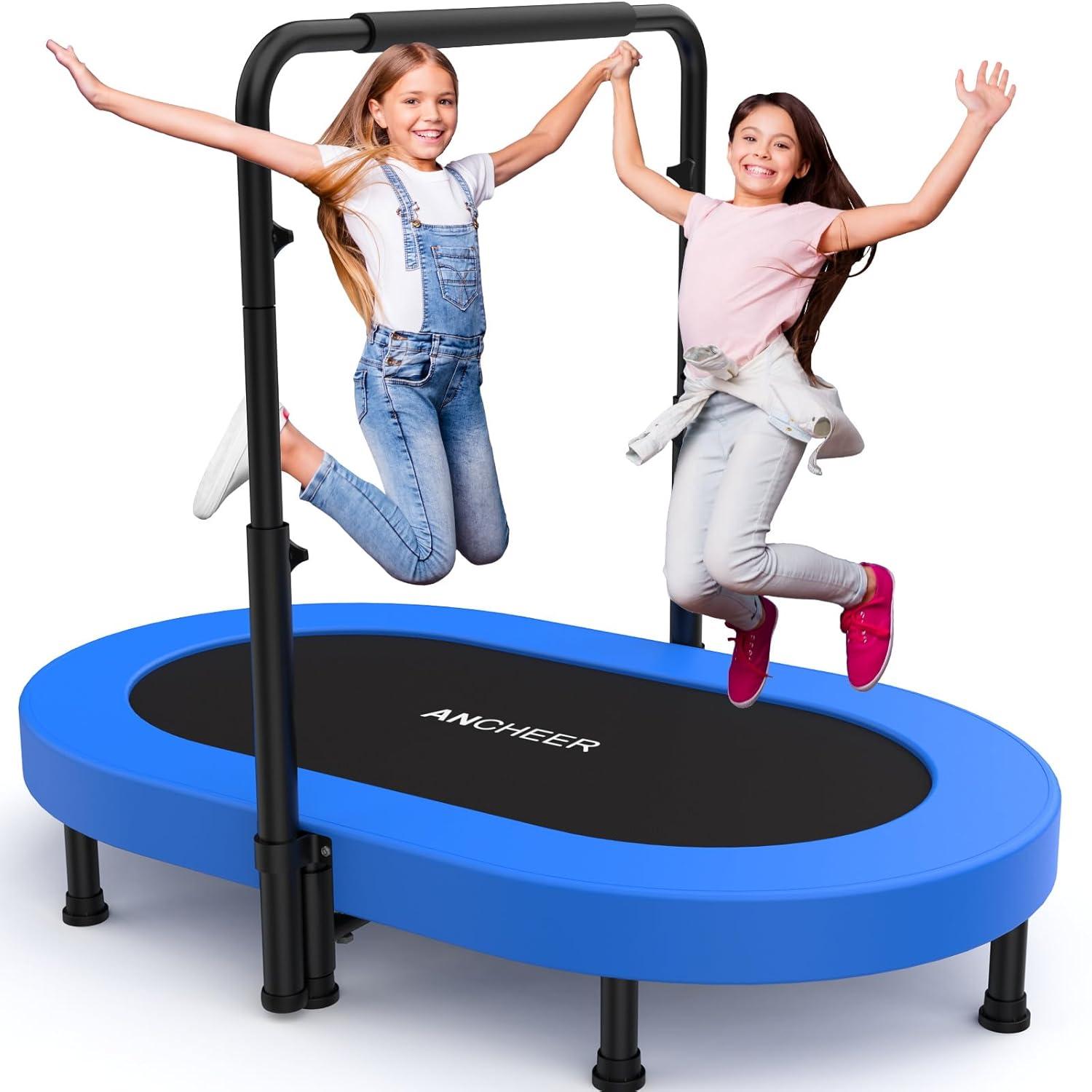ANCHEER Trampoline for Kids, Toddler Trampoline with Handle, Child Small Rebounder for Indoor and Outdoor Use, 220 lbs Weight Capacity