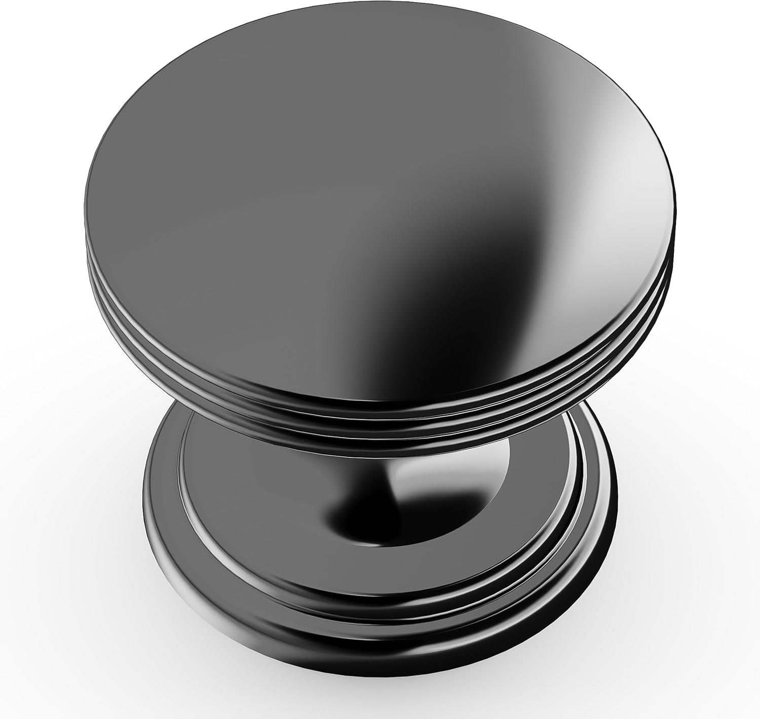 Modern Black Nickel Round Cabinet Knob 10-Pack