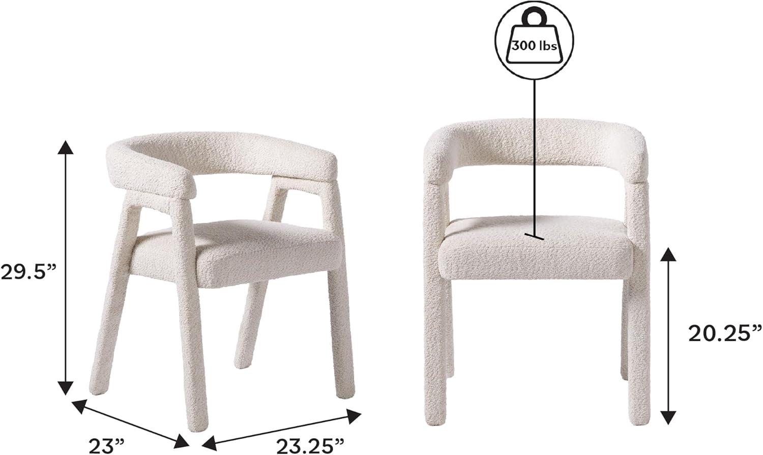 Lorrenda Modern Boucle Rounded Back Dining Chair