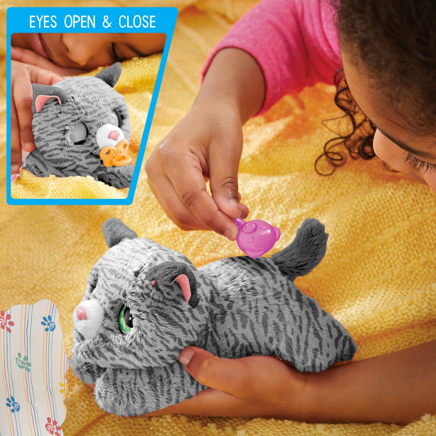 furReal Newborns Kitty Interactive Pet, Small Plush Stuffed Animal Cat with Sounds and Movement, Faux Fur, Kids Toys for Ages 4 up