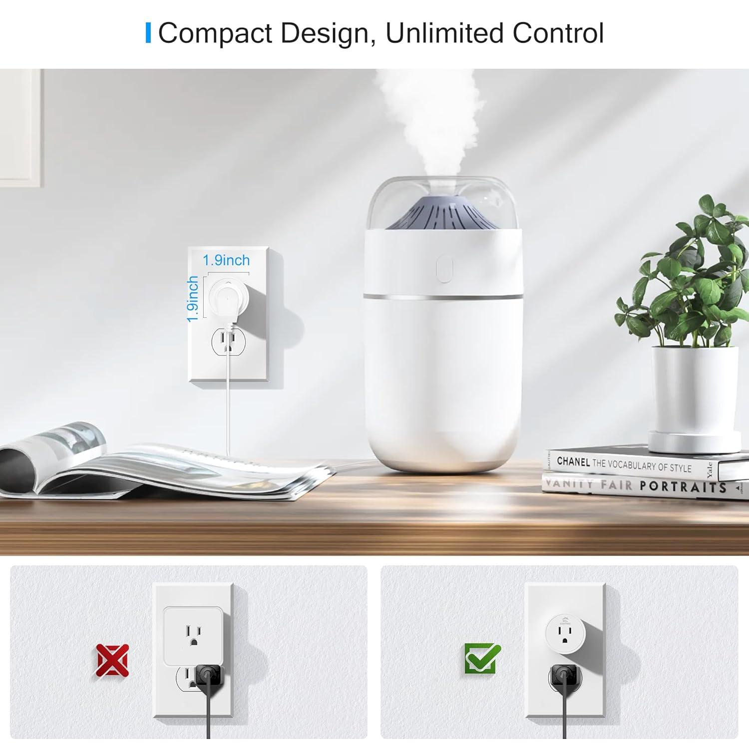 EIGHTREE Smart Plug 2025 Upgrade to 15A, Bluetooth & Wi-Fi Outlet Plug Dual Connection, Voice Control, Remote Control Outlet Timer Indoor, Smart Plugs That Work with Alexa & Google, 2.4GHz Wi-Fi Only