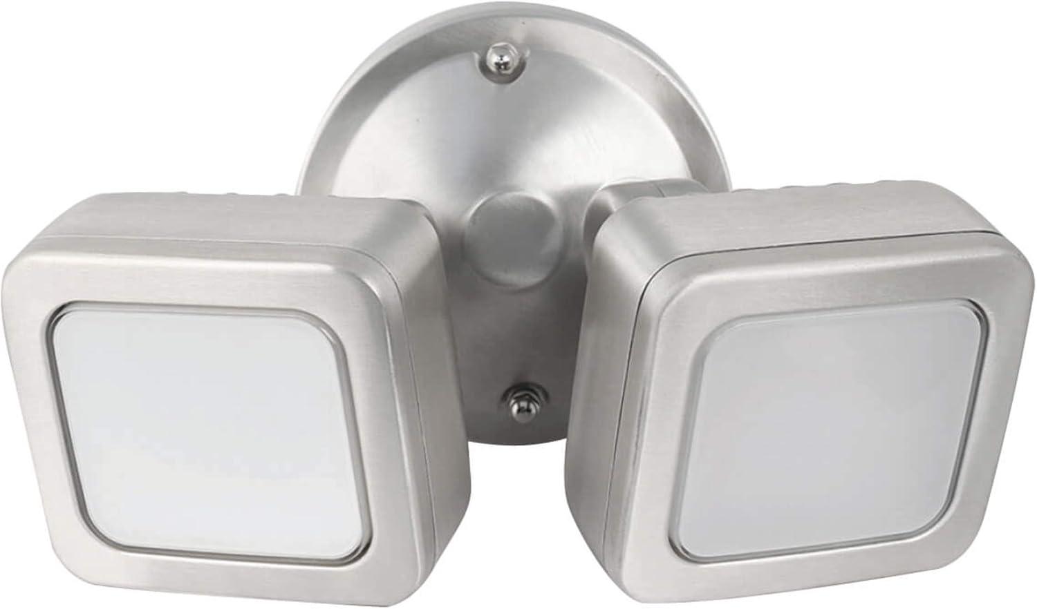 Silver Stainless Steel Dual Head Mini Security Flood Light