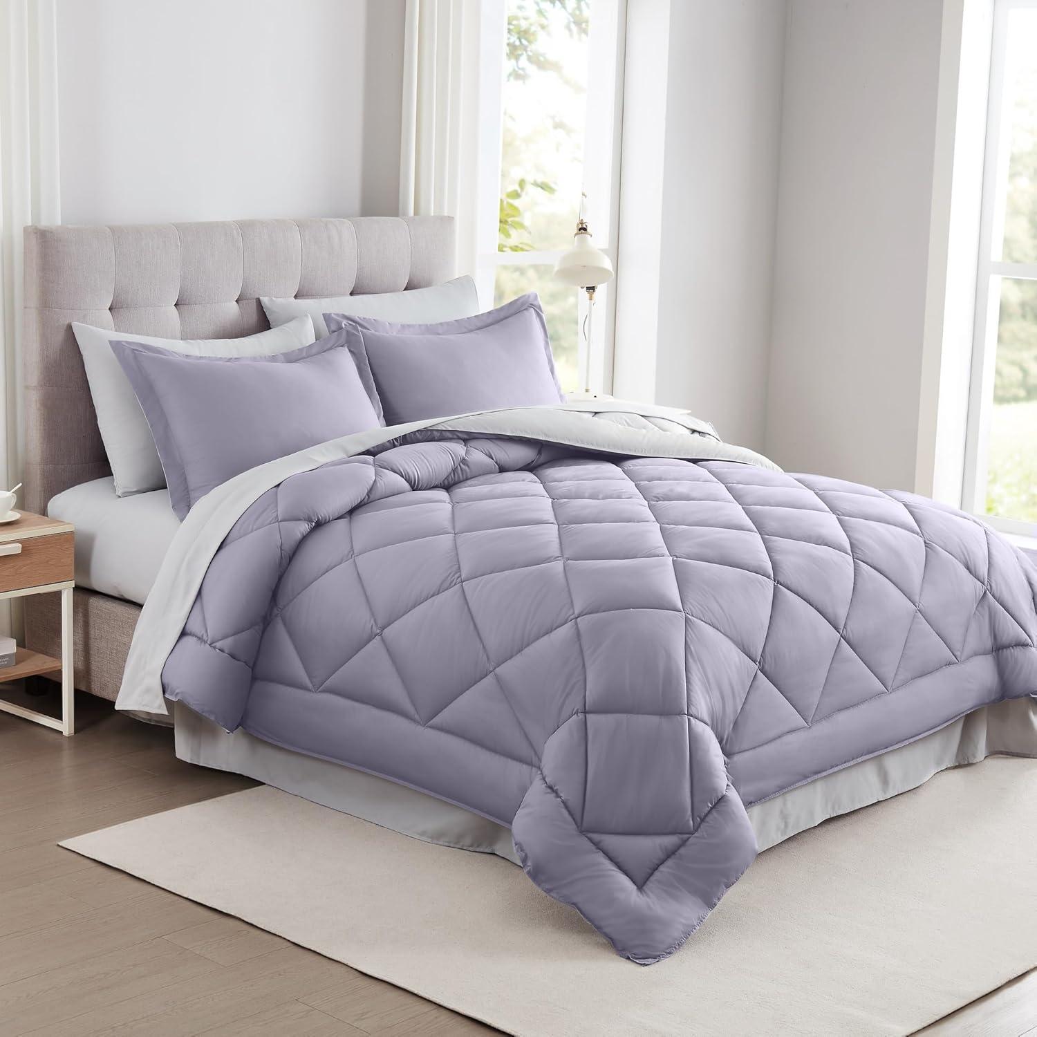 Amethyst Queen Reversible Microfiber Bed in a Bag Set