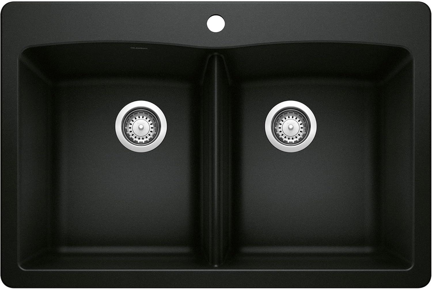 Diamond SILGRANIT 33" L x 22" W Double Bowl Drop-In/Undermount Kitchen Sink