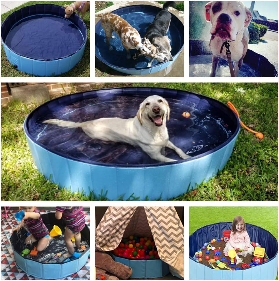 Jasonwell Foldable Dog Pet Bath Pool Collapsible Dog Pet Pool Kiddie Pool for Dogs Cats Kids (32x8in)