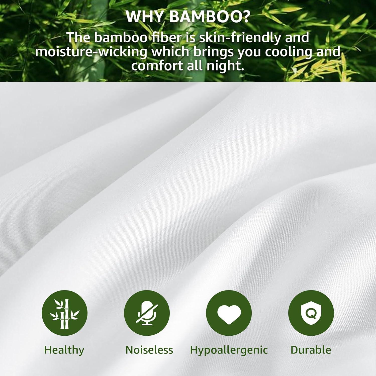 Bedsure Bedsure Pillow Cases Queen Size Set Of 2 - Polyester & Rayon Derived From Bamboo Cooling Pillowcase, Breathable, Soft And Wrinkle-Free Pillow Covers With Envelope Closure, Gifts, 20X30 Inches