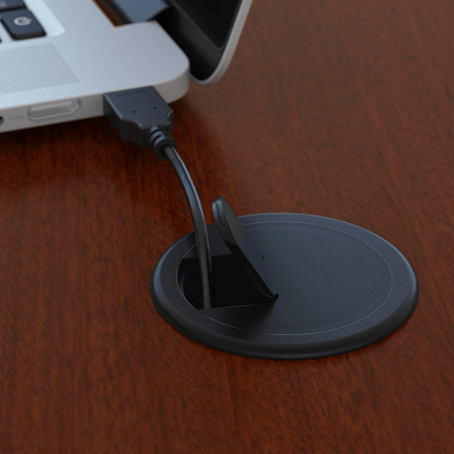 Series C Bow Front Desk with (2) 3 Drawer Mobile Pedestals