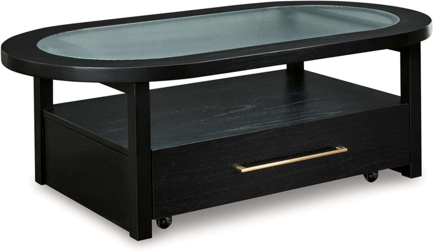 Signature Design by Ashley Winbardi Coffee Glass Tabletop Table, Black