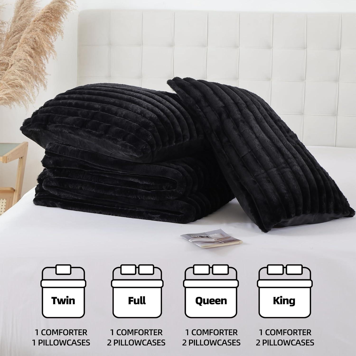 Smoofy Fluffy Twin Comforter Sets 2 Pieces - Sage Green Fleece Fluffy Comforter Set, Luxury Fuzzy Twin Bedding Set, Soft Twin Size Comforter All Season, Heavy Faux Fur Comforter with Pillow Cases
