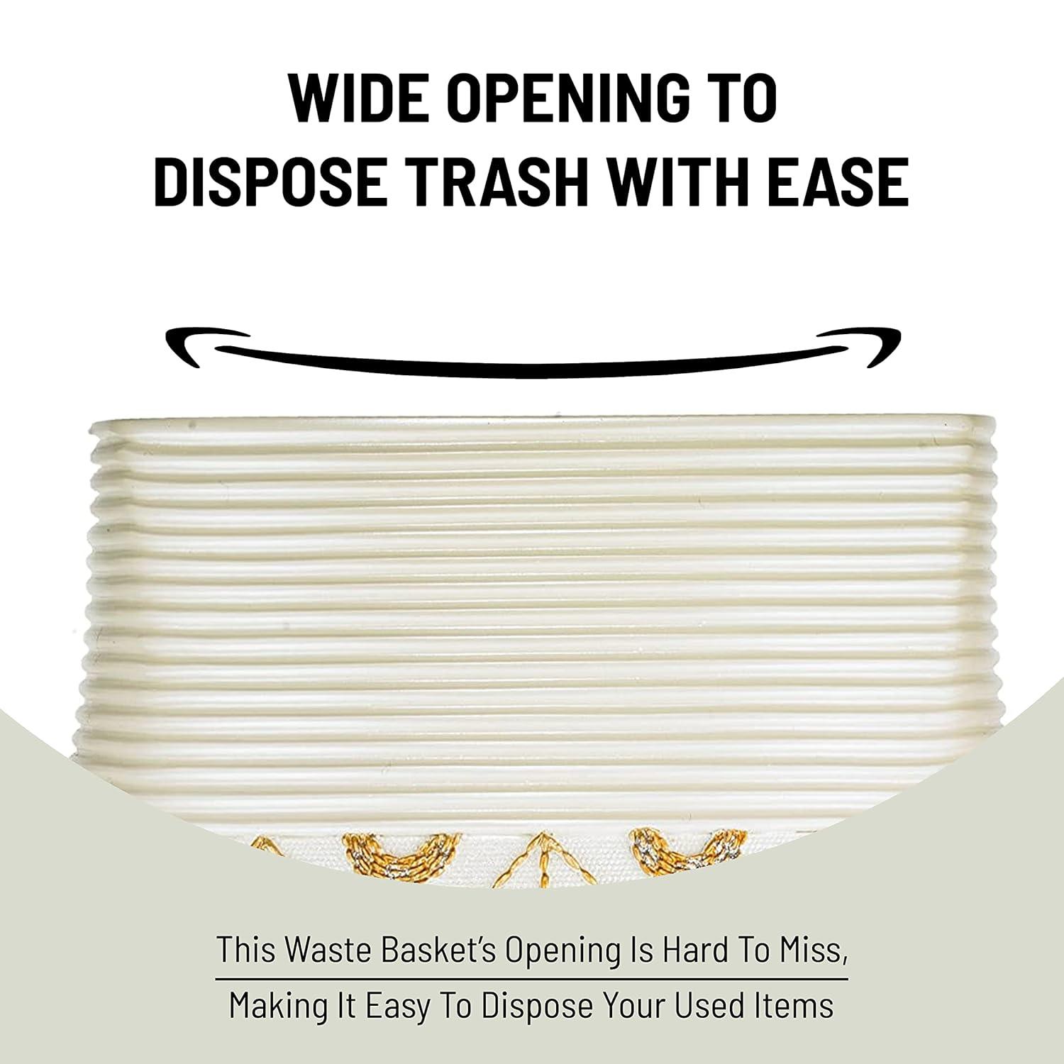 Popular Bath 843941 Seraphina Waste Basket,Ivory