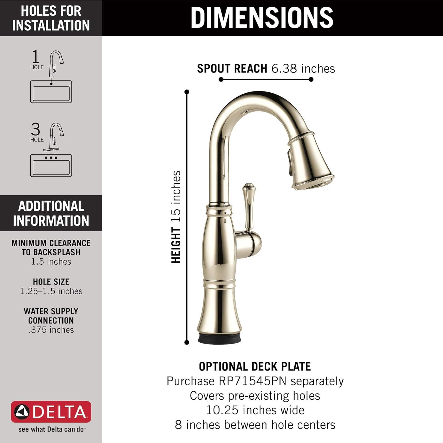 Nickel Modern Deck-Mounted Bar Faucet with Pull-out Spray