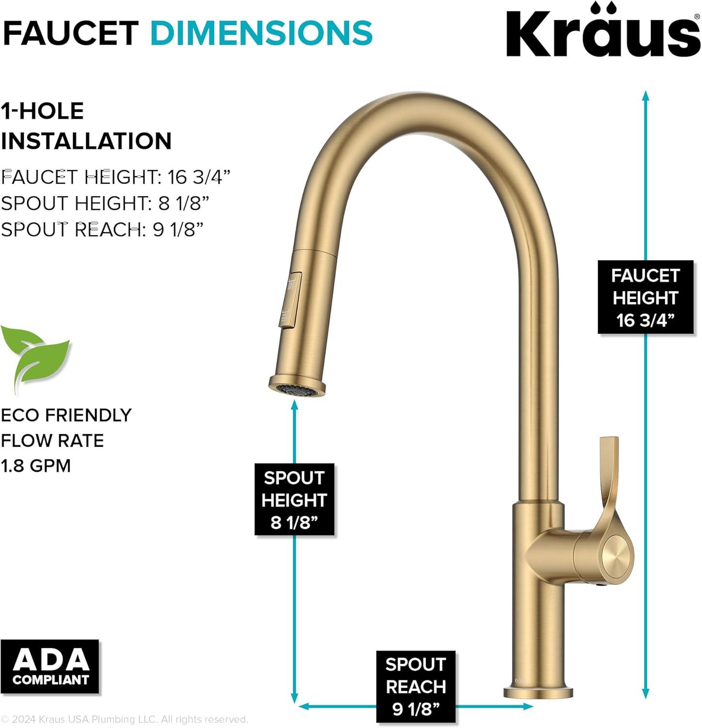 Kraus Torak 2-Function Single Handle Pull Down Kitchen Faucet