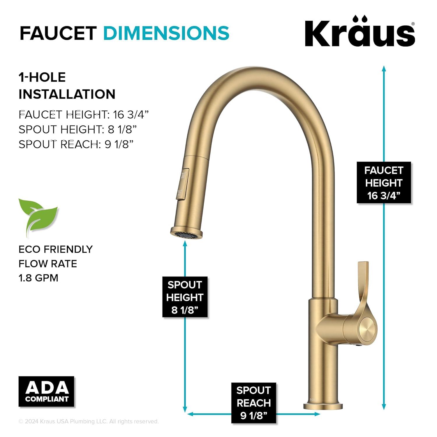 Kraus Torak 2-Function Single Handle Pull Down Kitchen Faucet