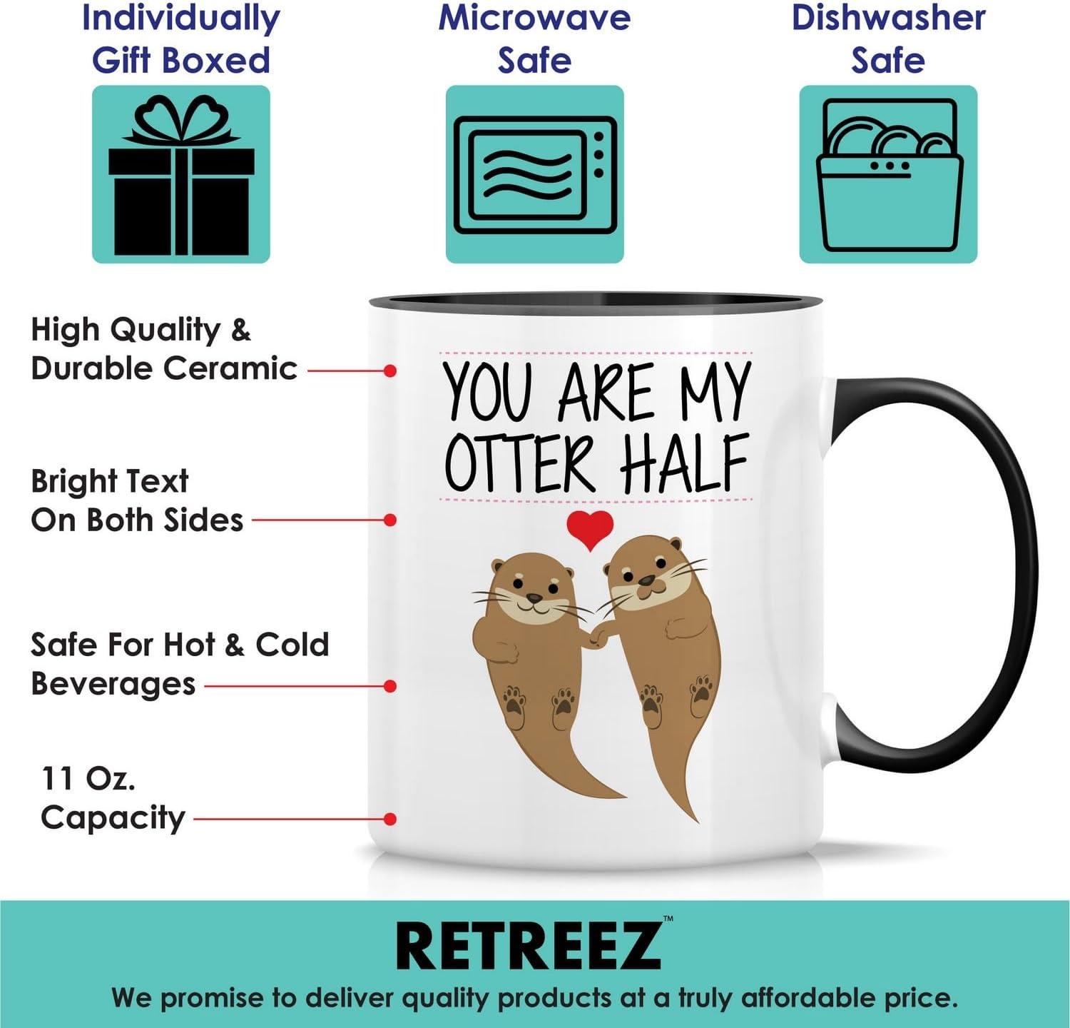 Funny Coffee Mugs 11 Oz, You're My Otter Half Mug Ceramic Coffee Mug Tea Cup Unique Birthday and Holiday Gifts